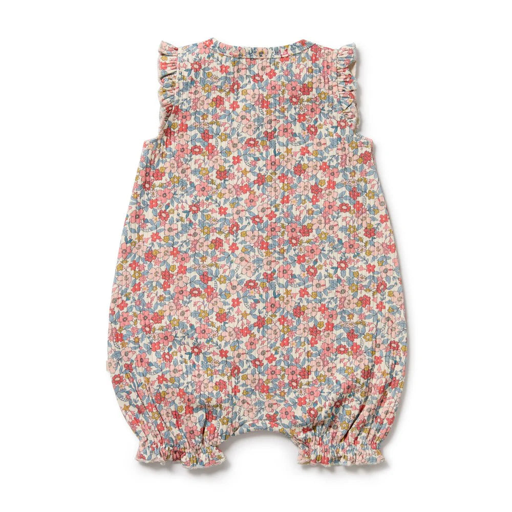Wilson & Frenchy - Summer Bloom Organic Ruffle Zipsuit