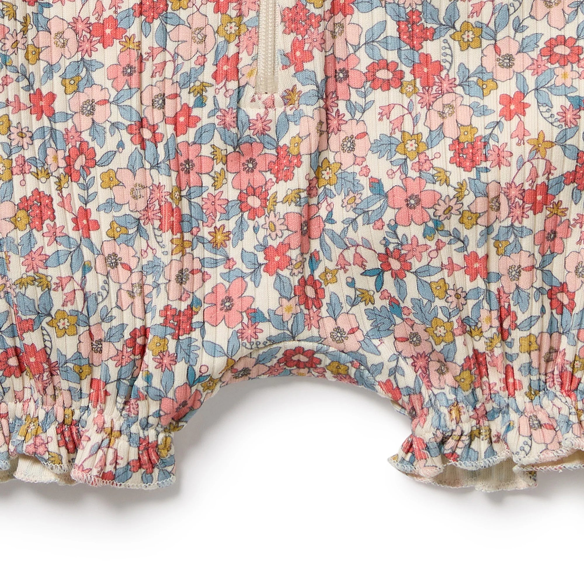 Wilson & Frenchy - Summer Bloom Organic Ruffle Zipsuit
