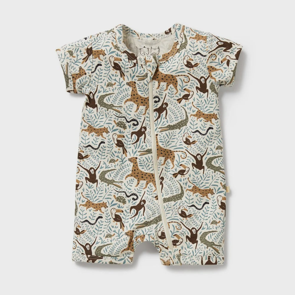 Wilson & Frenchy - Mini Jungle Organic Boyleg Zipsuit
