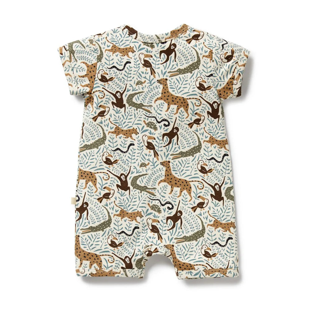 Wilson & Frenchy - Mini Jungle Organic Boyleg Zipsuit