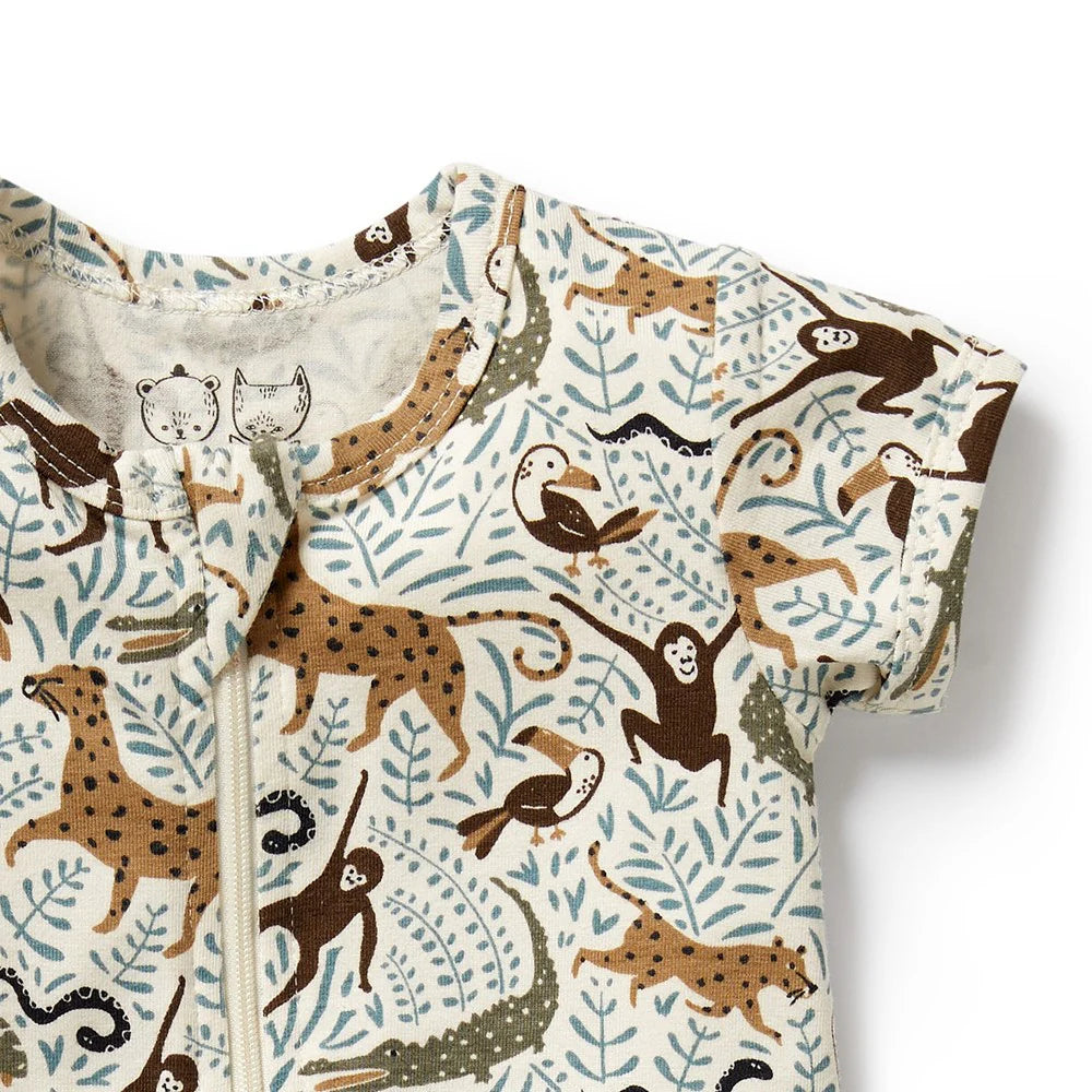 Wilson & Frenchy - Mini Jungle Organic Boyleg Zipsuit
