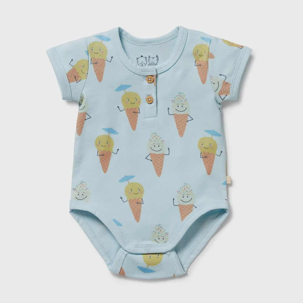 Wilson & Frenchy - Frosty Friends Organic Henley Bodysuit