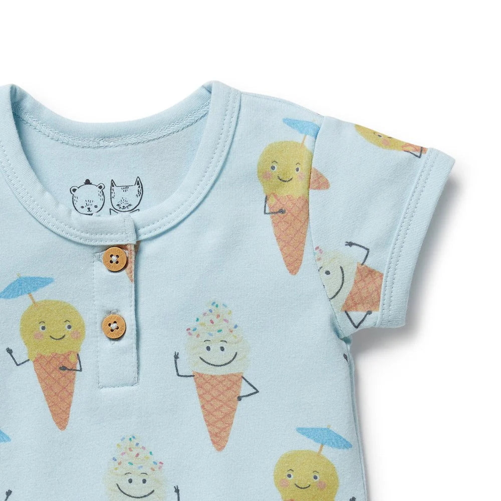 Wilson & Frenchy - Frosty Friends Organic Henley Bodysuit