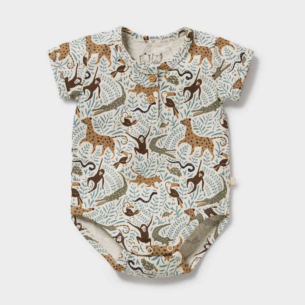 Wilson & Frenchy - Mini Jungle Organic Henley Bodysuit