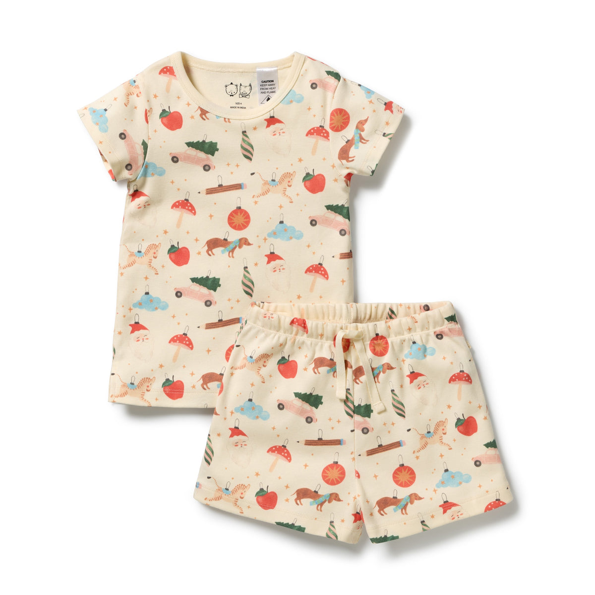 Wilson & Frenchy - Organic Short Sleeved Pyjamas - Deck the Halls