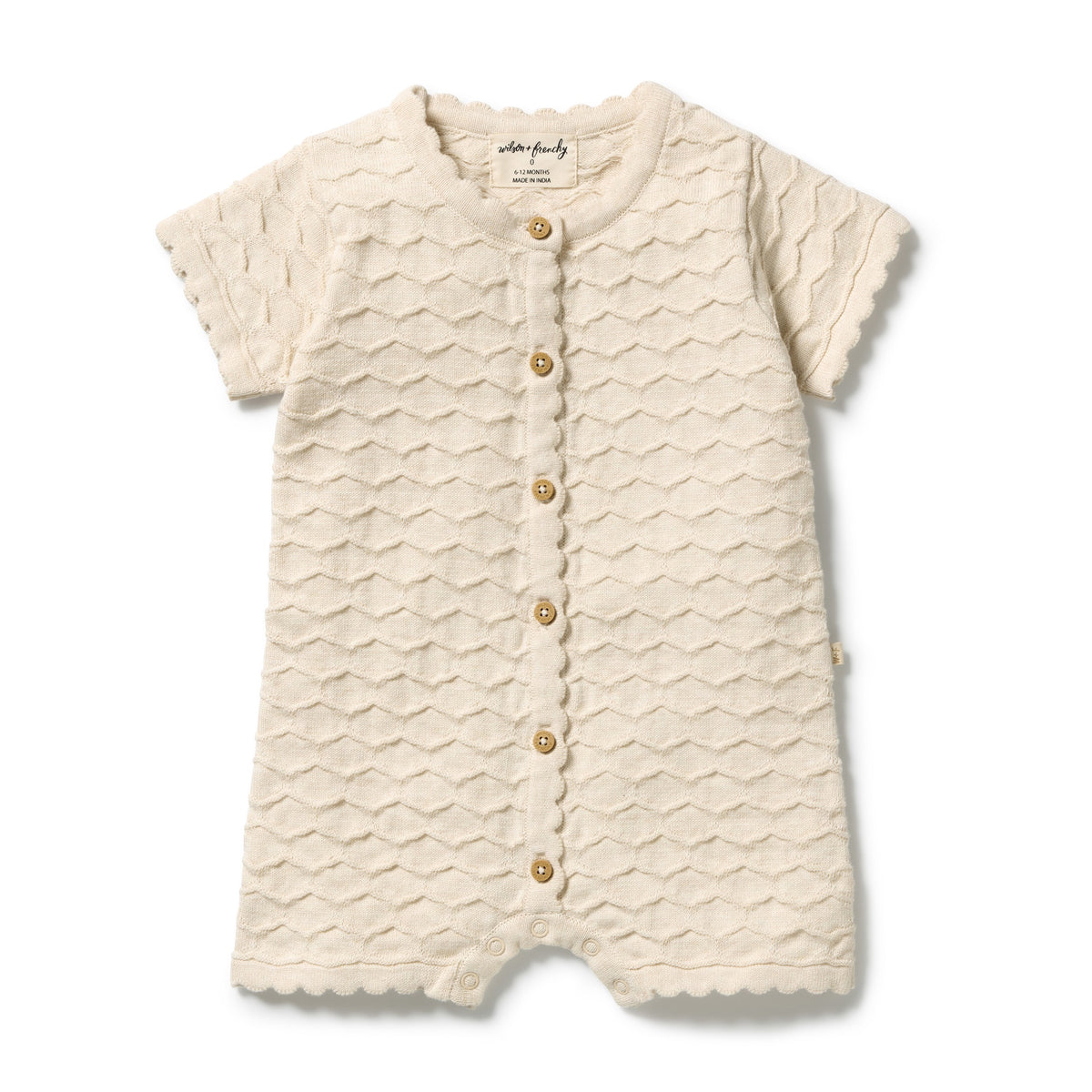Wilson & Frenchy - Milk Cloud Organic Knitted Chevron Growsuit
