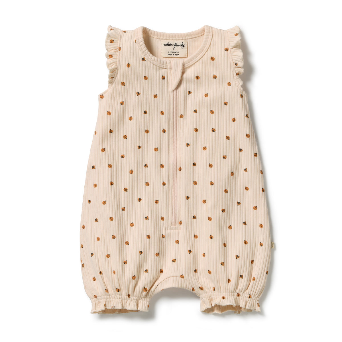 Wilson & Frenchy - Little Lady Bugs Organic Ruffle Zipsuit