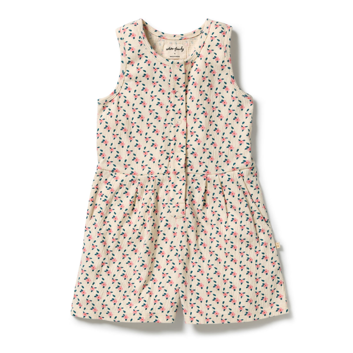 Wilson & Frenchy - Little Blossom Organic Crinkle Playsuit