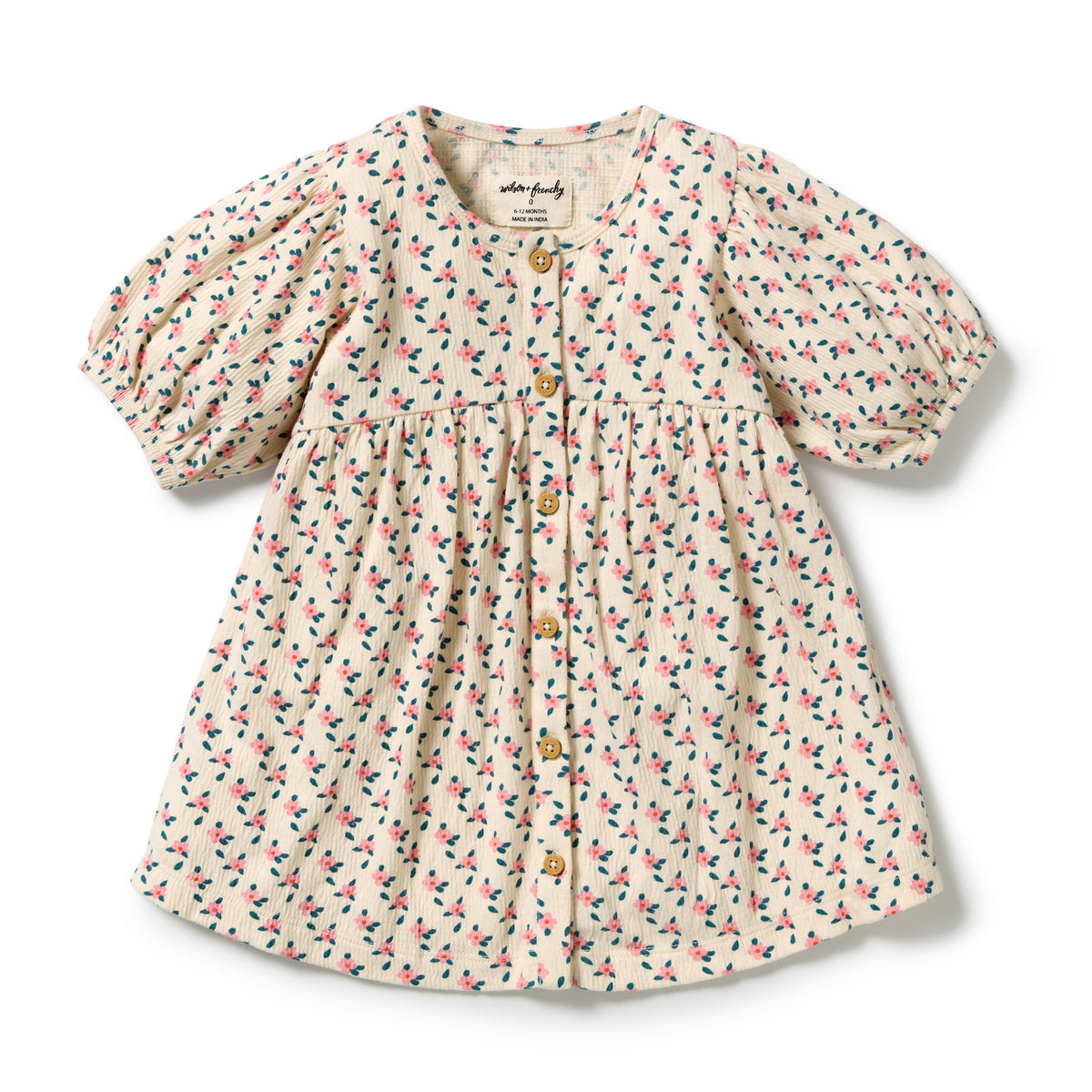 Wilson & frenchy - Little Blossom Organic Crinkle Button Dress