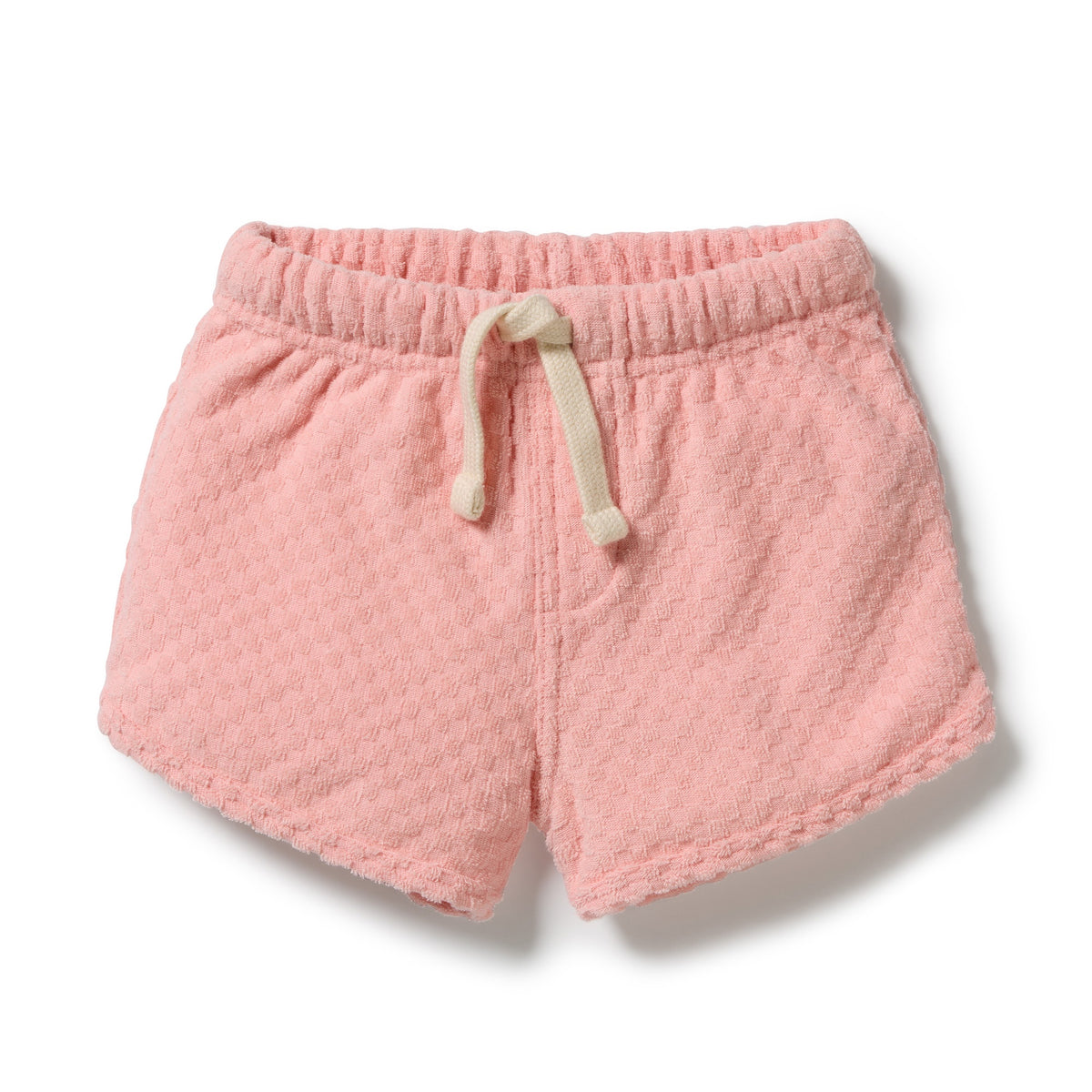 Wilson & Frenchy - Petal Pink Check Organic Terry Tie Short