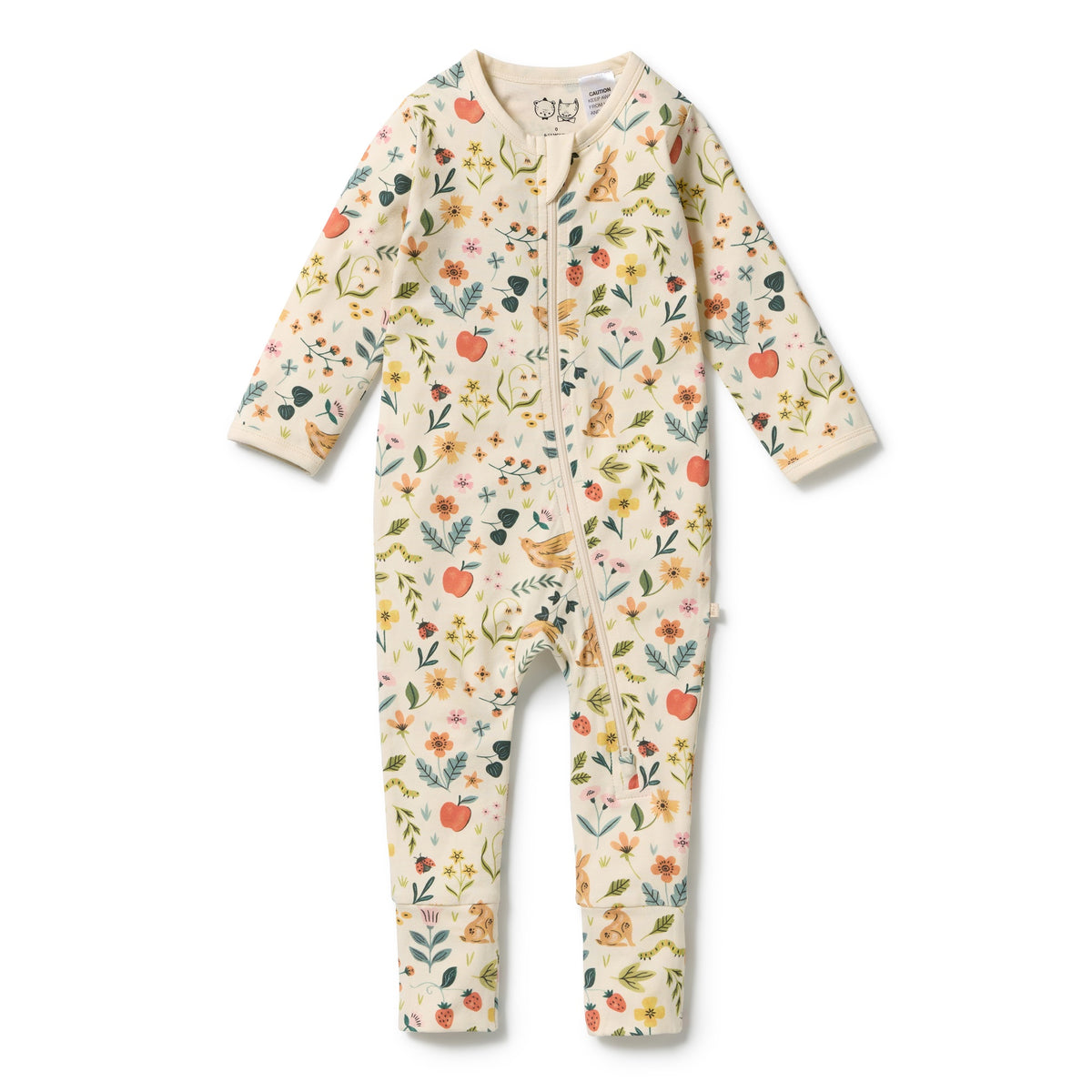 Wilson & Frenchy - Summer Garden Organic Zipsuit with Feet
