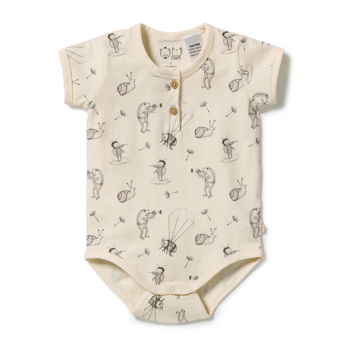 Wilson & Frenchy - Whispering Willows Organic Henley Bodysuit