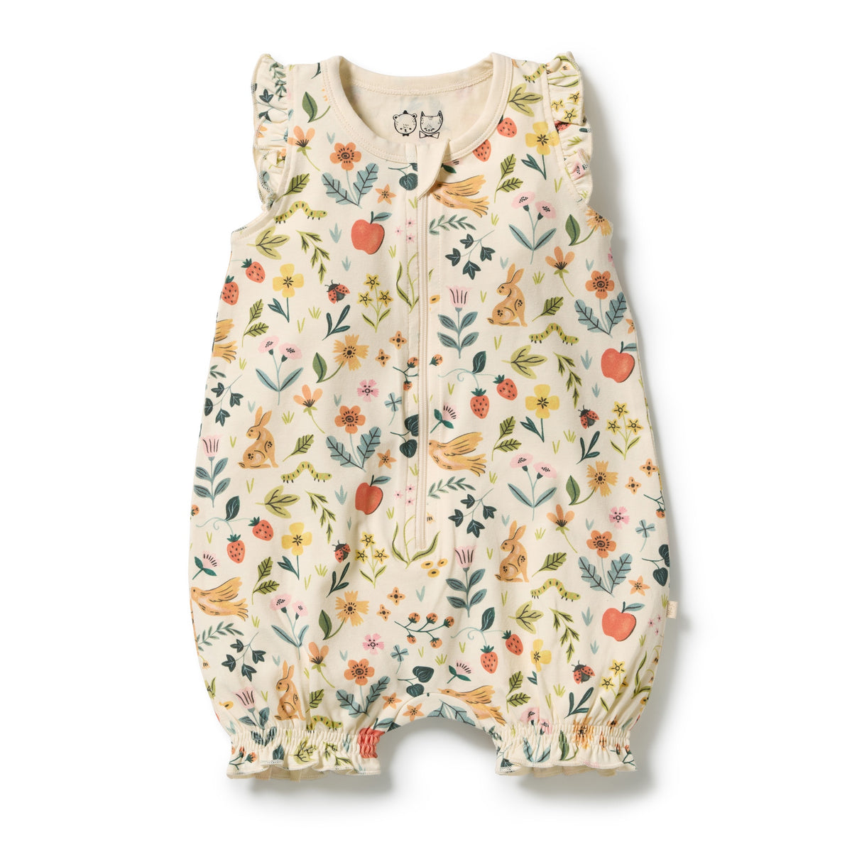 Wilson & Frenchy - Summer Garden Organic Ruffle Zipsuit
