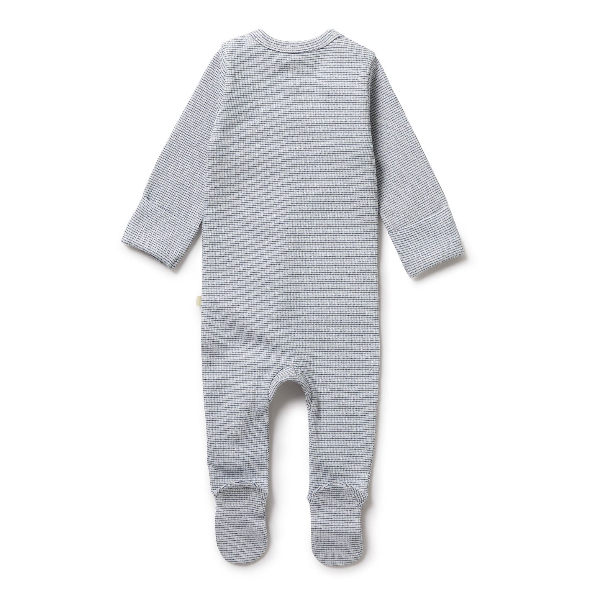 Wilson & Frenchy - Raindrop Organic Stripe Rib Zipsuit With Feet