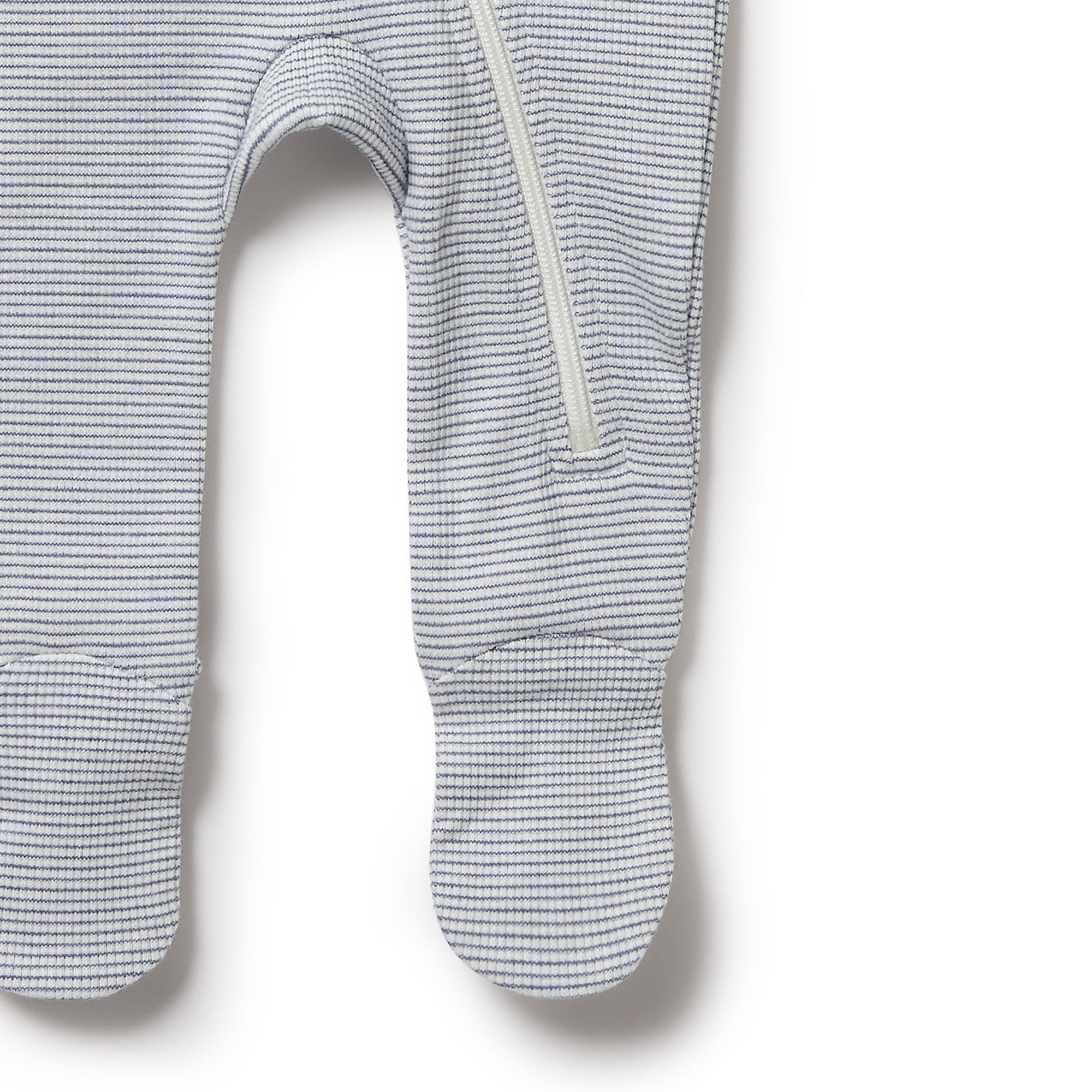 Wilson & Frenchy - Raindrop Organic Stripe Rib Zipsuit With Feet
