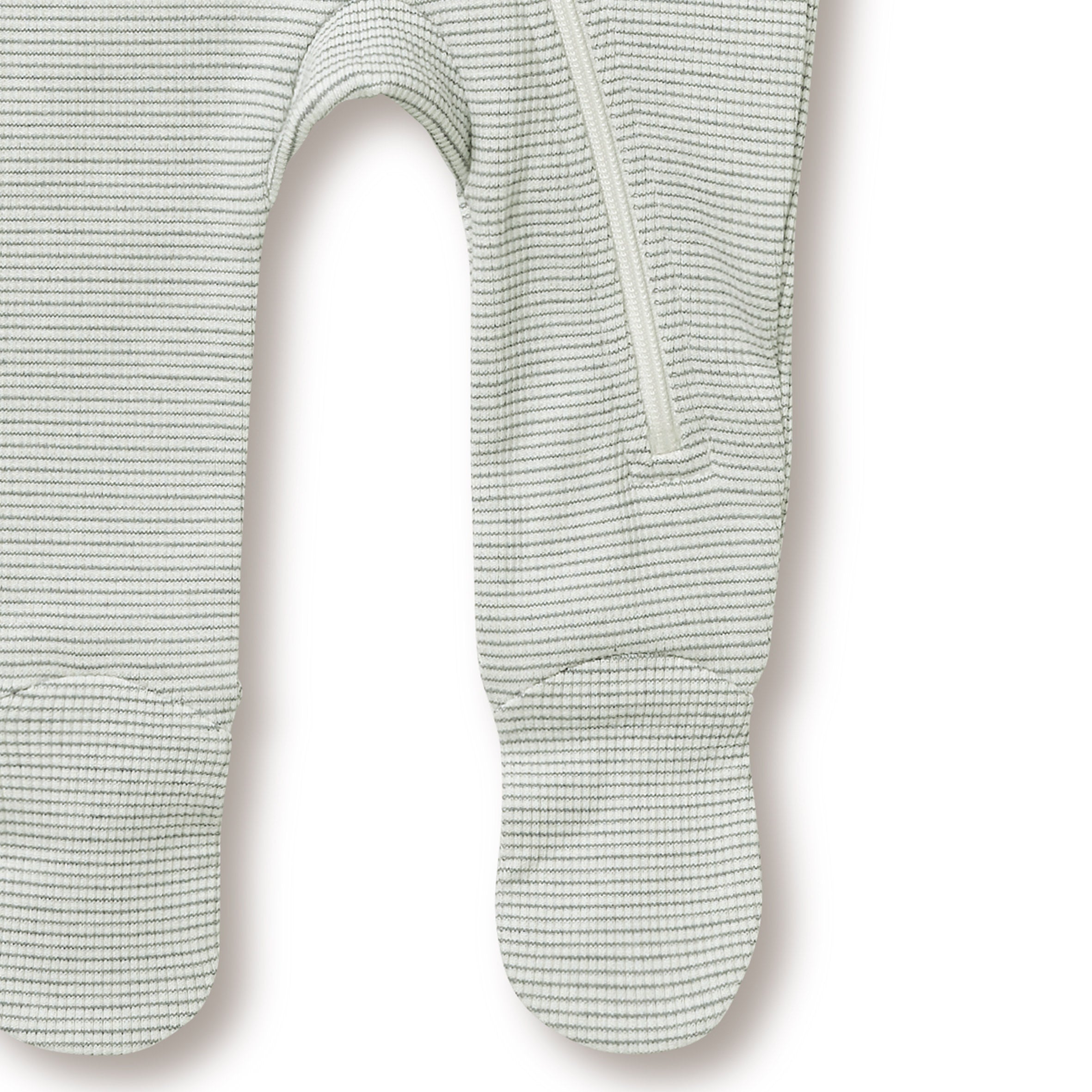 Wilson & Frenchy - Fern Organic Stripe Rib Zipsuit With Feet