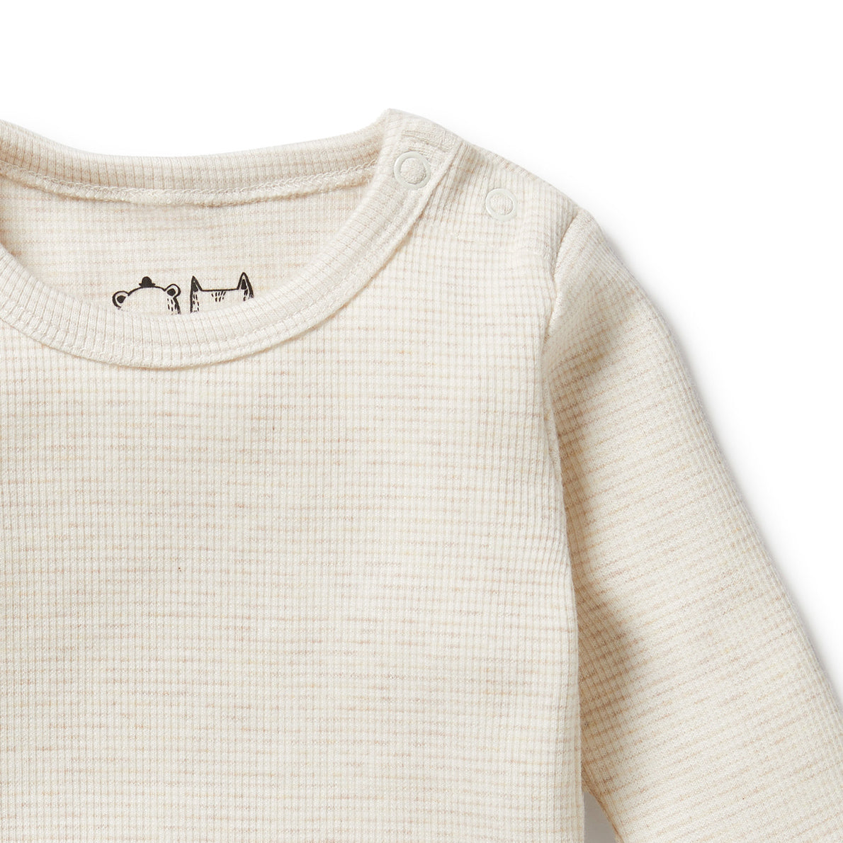 Wilson & Frenchy - Oatmeal Organic Stripe Rib Bodysuit