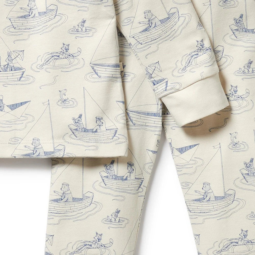 Wilson & Frenchy - Sail Away Organic Long Sleeve Pjs Set