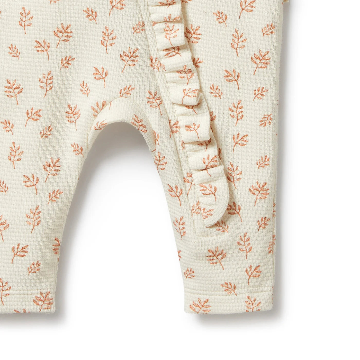 Wilson & Frenchy - Winter Blooms Organic Waffle Ruffle Zipsuit
