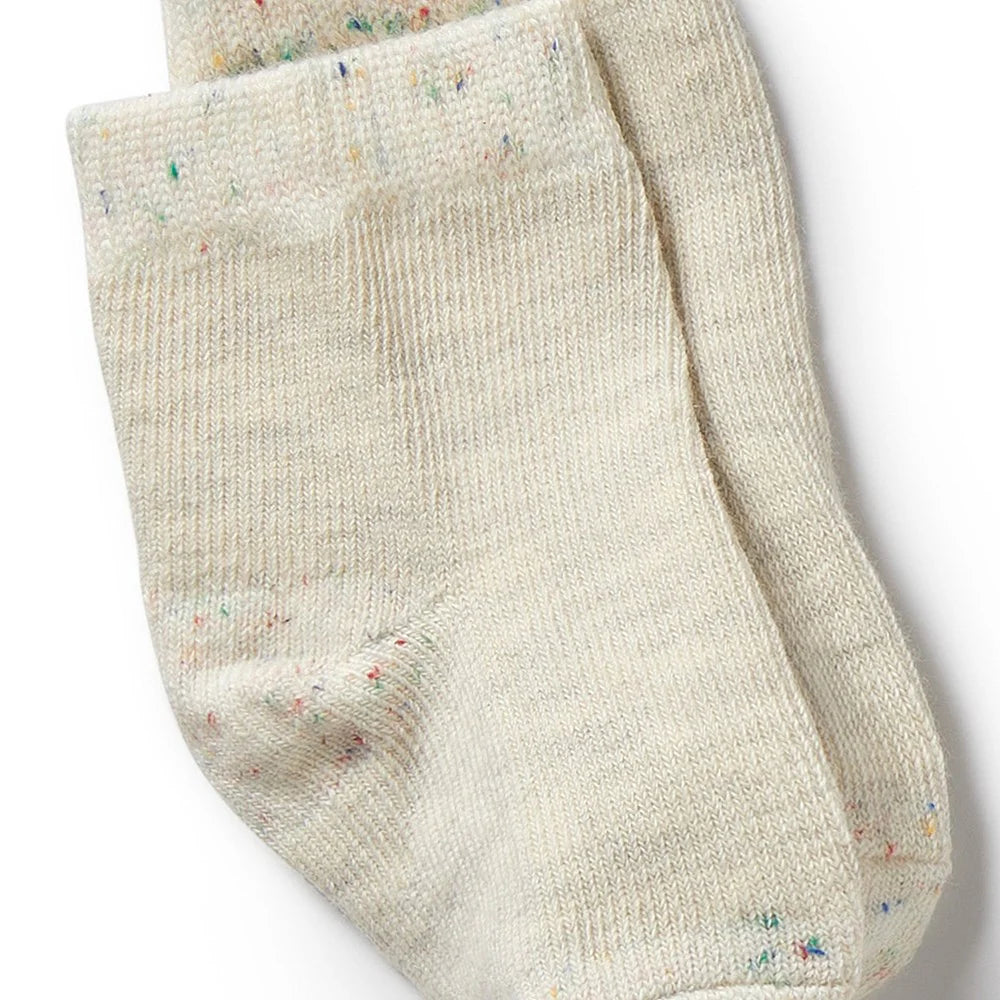 Wilson & Frenchy - Organic 3 Pack Baby Socks - Cream, Oatmeal, Grey Cloud