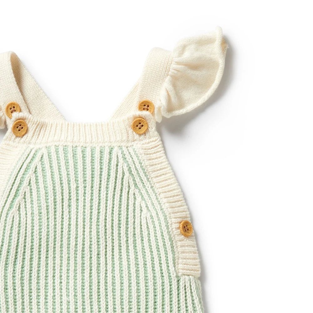 Wilson & Frenchy - Mint Green Knitted Ruffle Overall