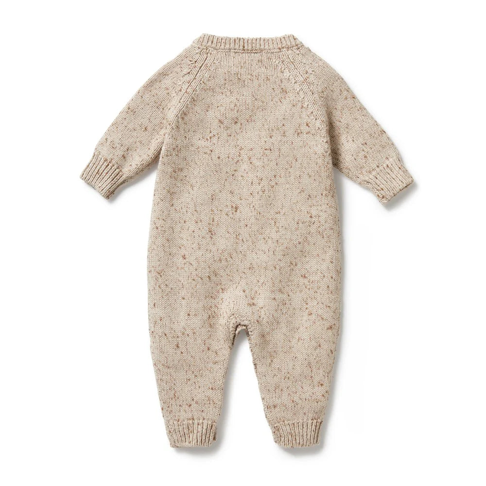 Wilson & Frenchy - Knitted Cable Growsuit - Almond Fleck