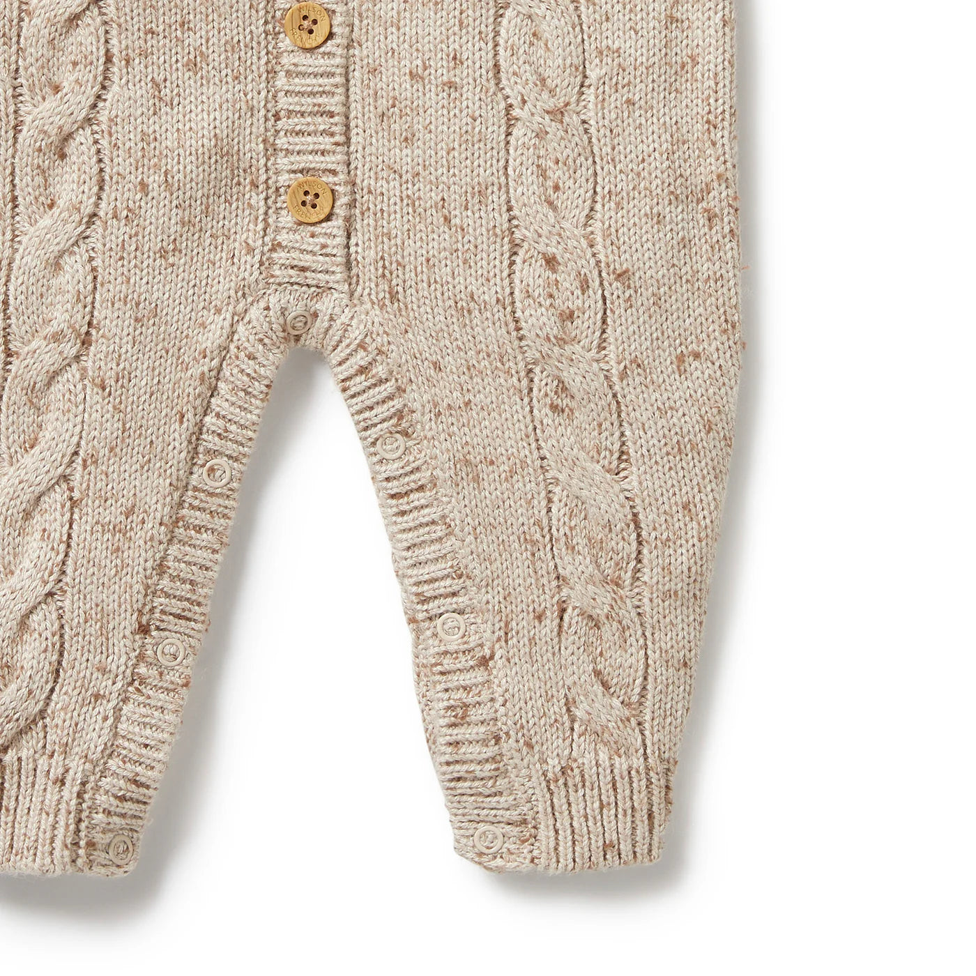 Wilson & Frenchy - Knitted Cable Growsuit - Almond Fleck