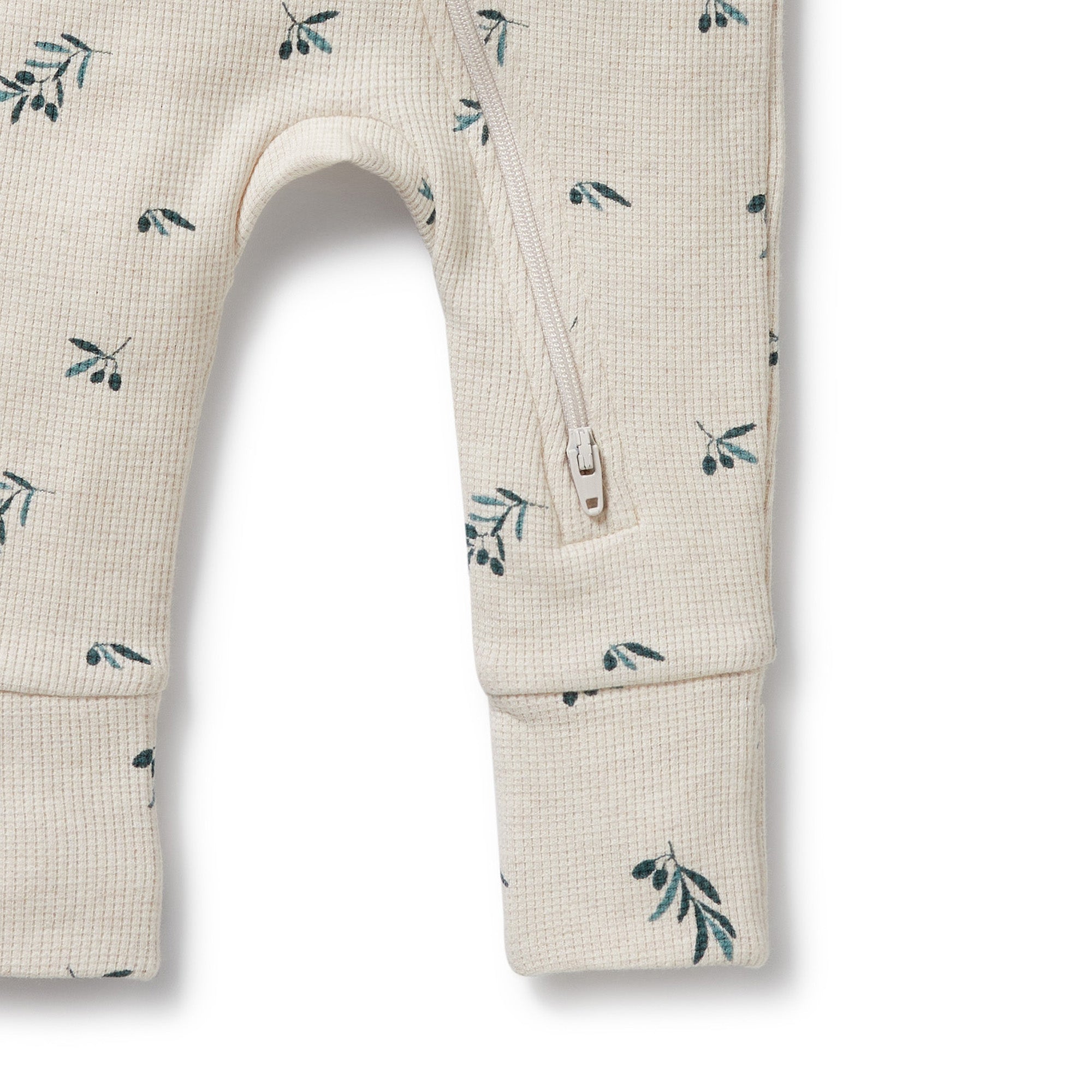 WIlson & Frenchy - Little Olive Organic Waffle Zipsuit
