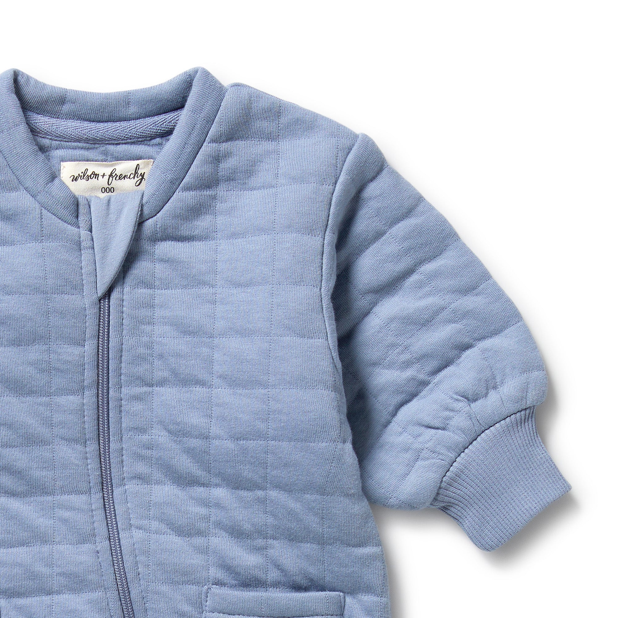 Wilson & Frenchy - Sky Blue Organic Quilted Growsuit