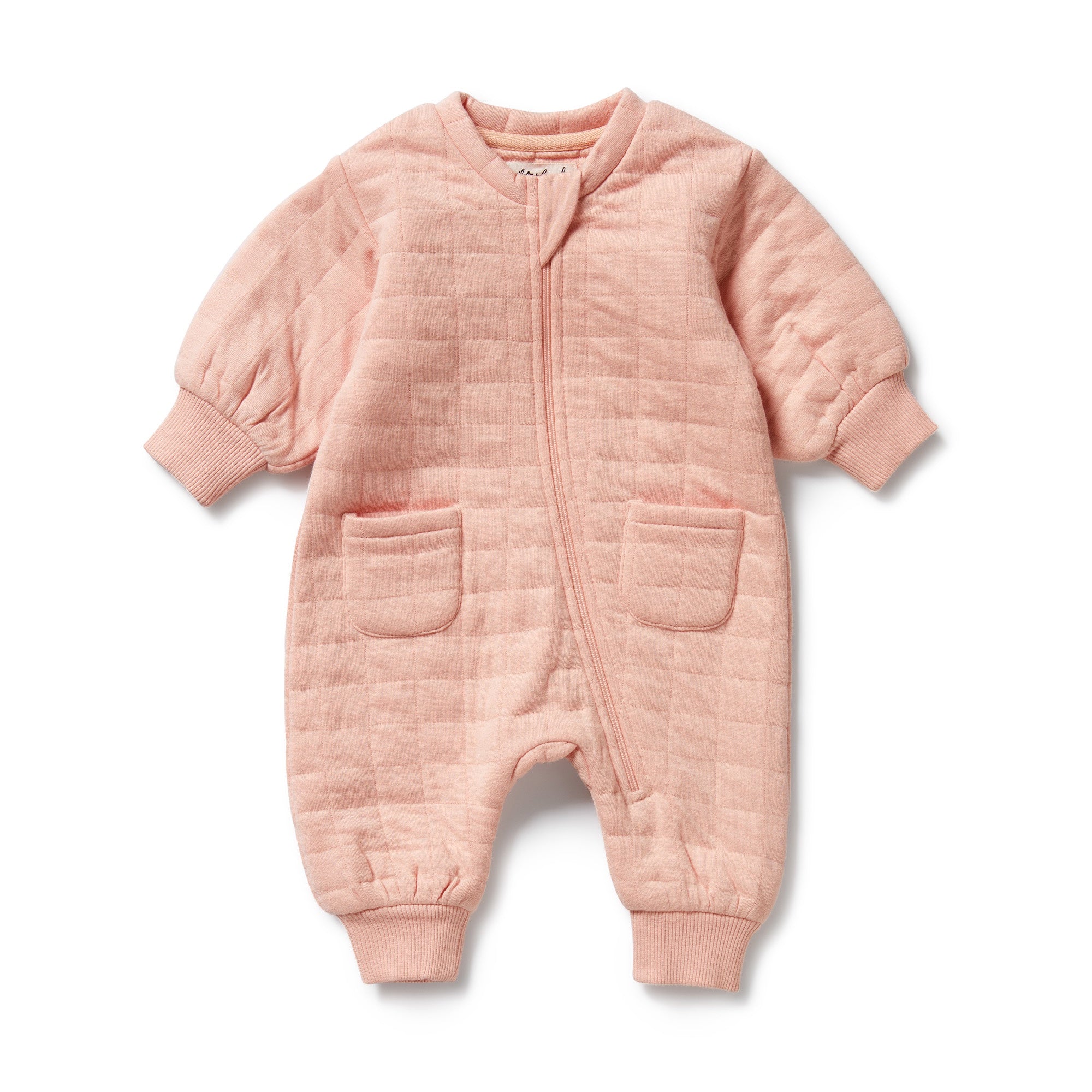 Wilson & Frenchy - Pretty Pink Organic Quilted Growsuit