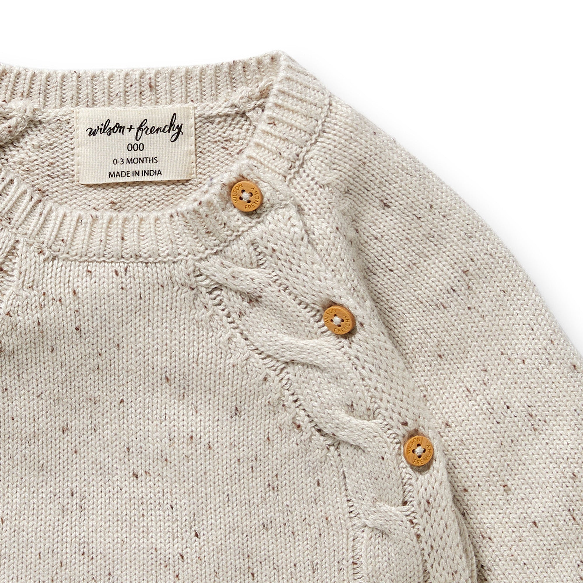 Wilson & Frenchy - Cookie and Cream Organic Knitted Kimono Cardigan