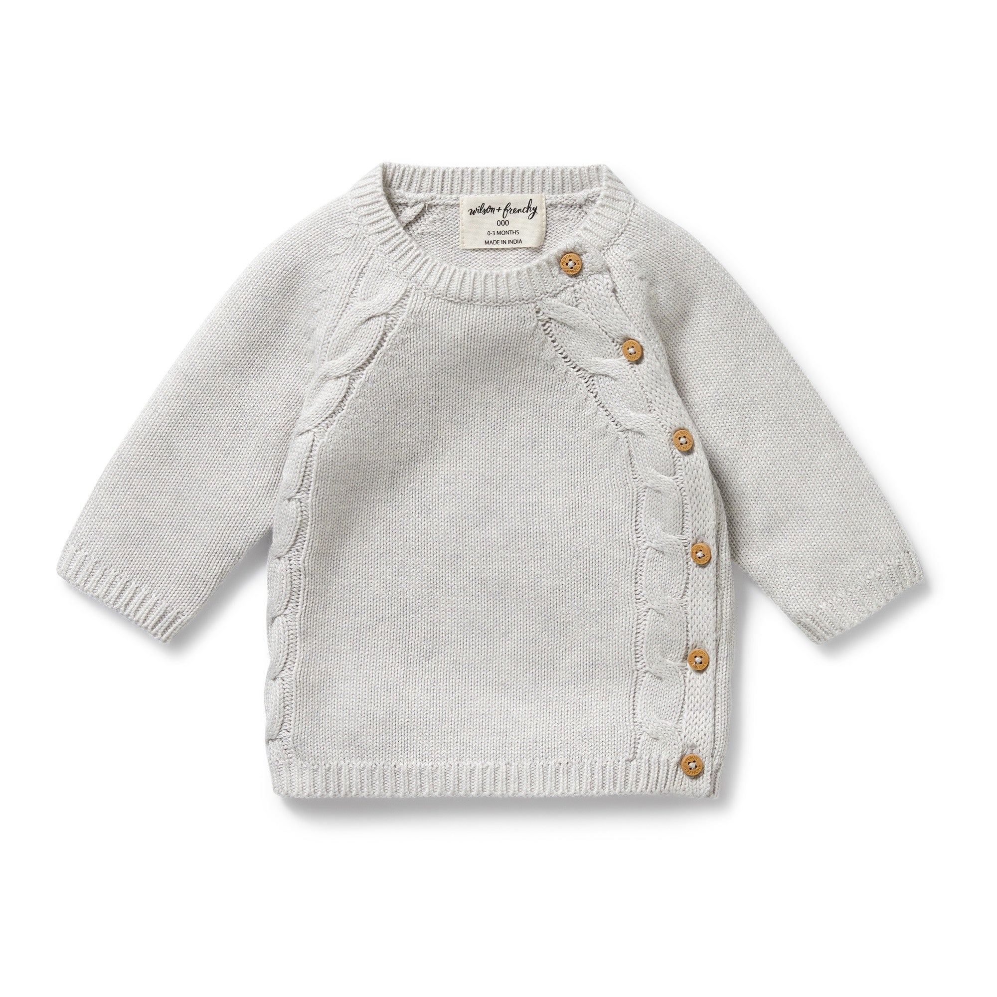 Wilson & Frenchy - Grey Melange Organic Knitted Kimono Cardigan