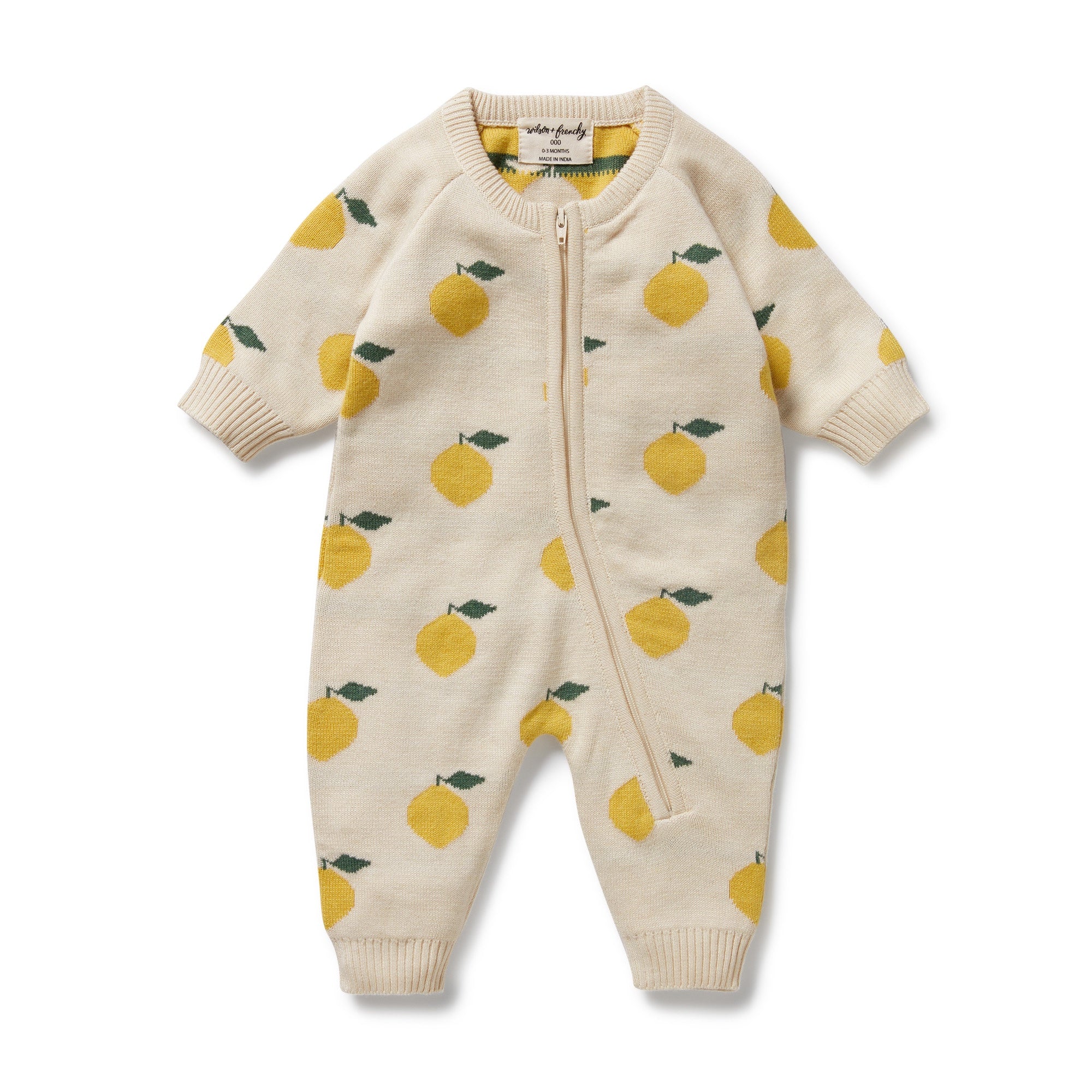 Wilson & Frenchy - Lemony Knitted Jacquard Growsuit