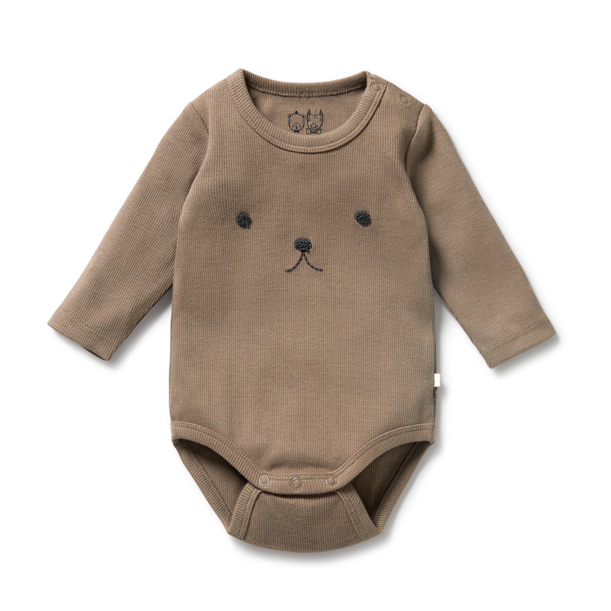 Wilson & Frenchy - Walnut Organic Rib Long Sleeved Bodysuit