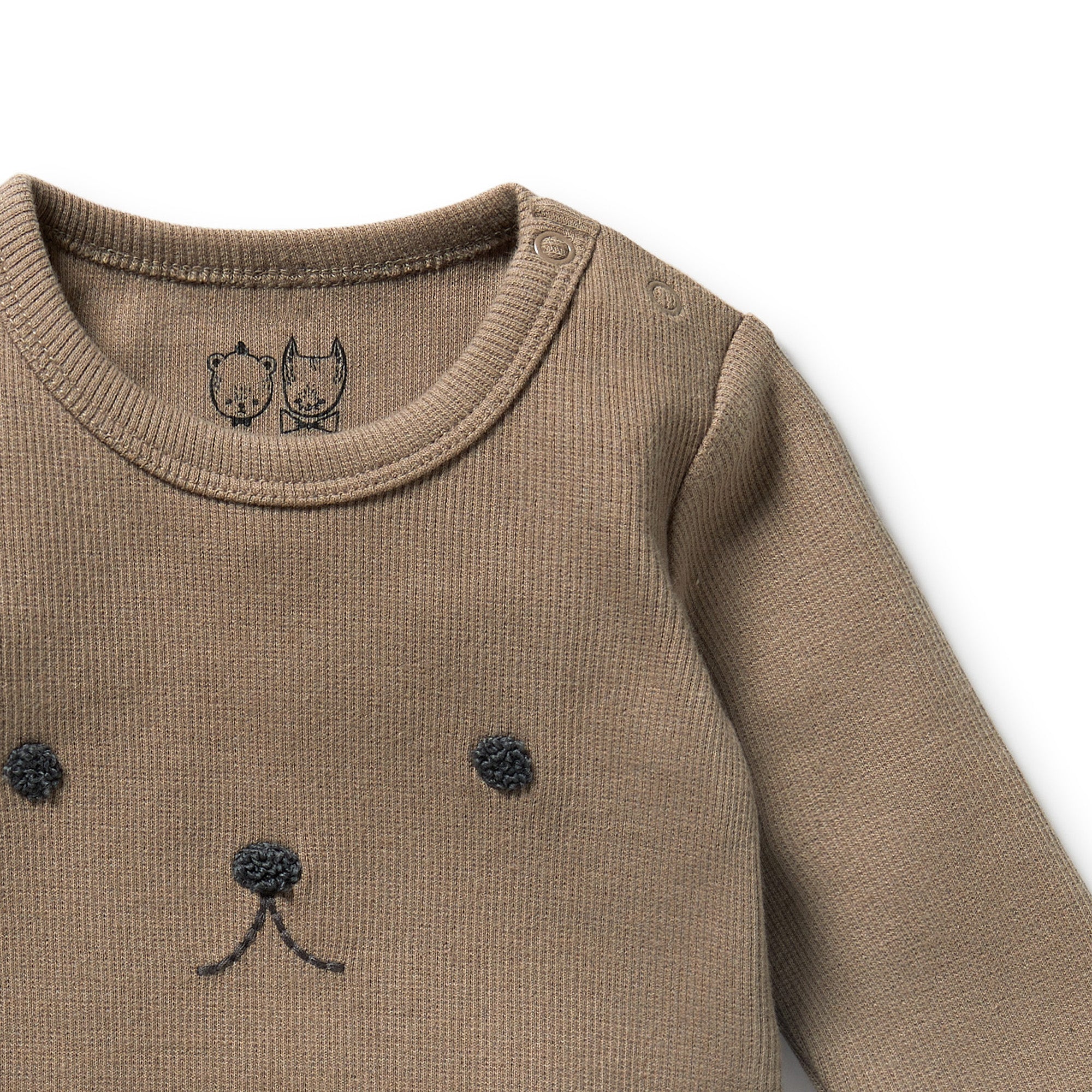 Wilson & Frenchy - Walnut Organic Rib Long Sleeved Bodysuit