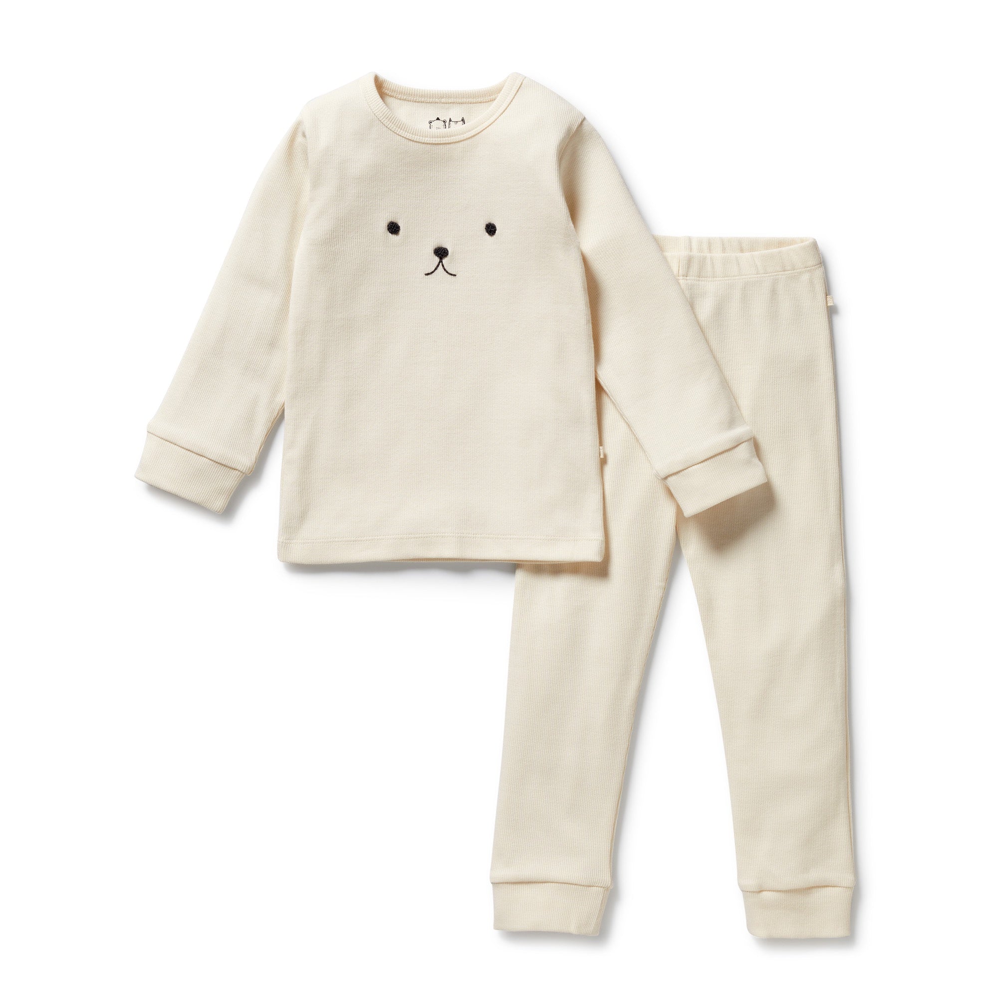 Wilson & Frenchy - Buttermilk Organic Rib Long Sleeved Pyjamas