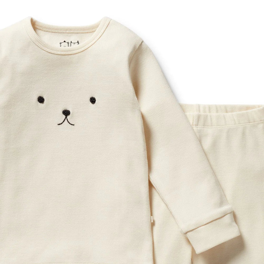 Wilson & Frenchy - Buttermilk Organic Rib Long Sleeved Pyjamas