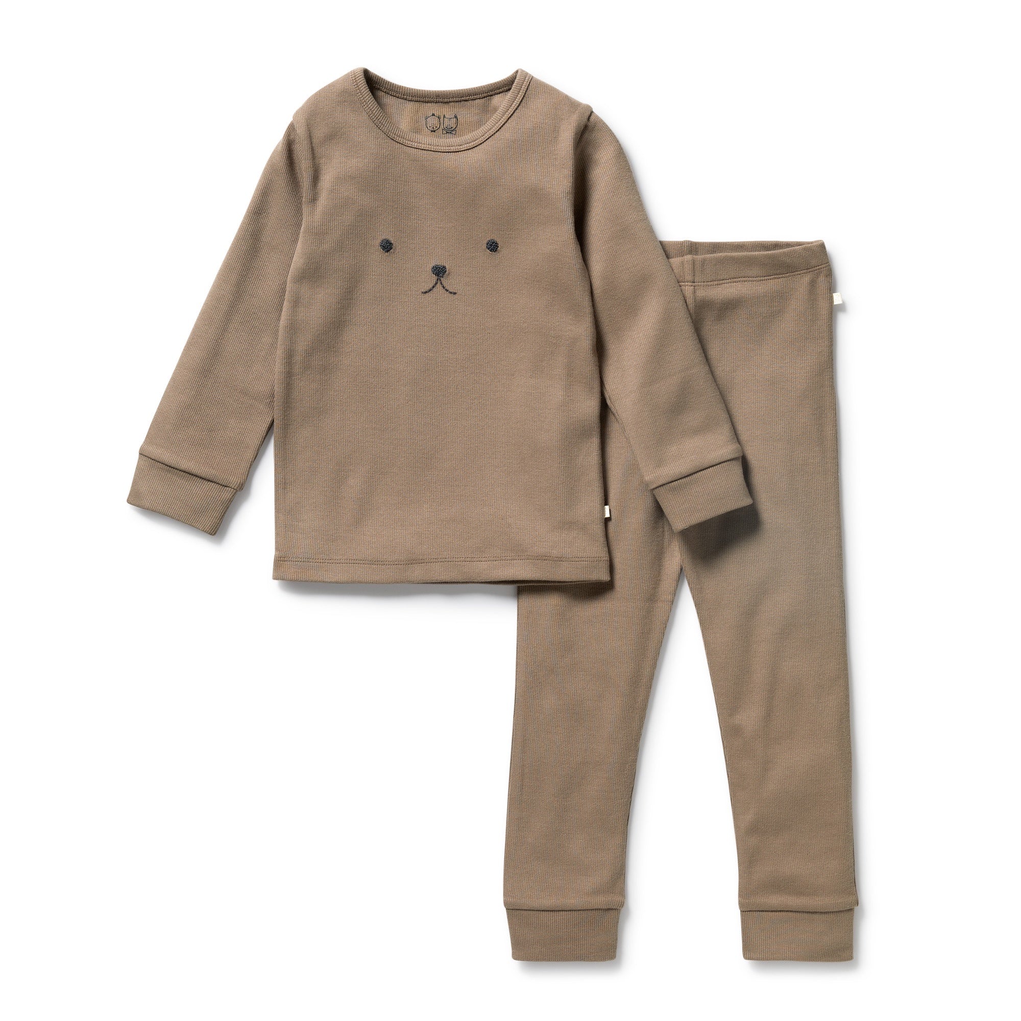 Wilson & Frenchy - Walnut Organic Rib Long Sleeved Pyjamas