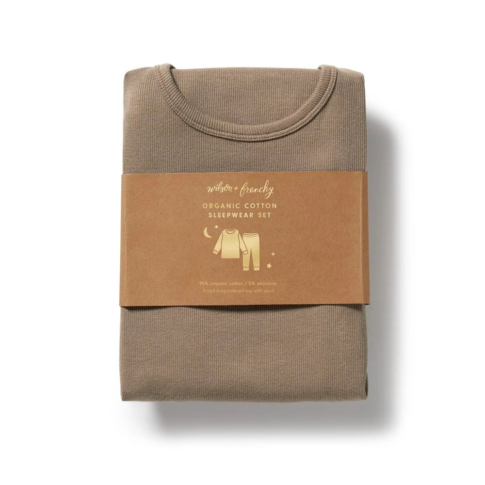Wilson & Frenchy - Walnut Organic Rib Long Sleeved Pyjamas