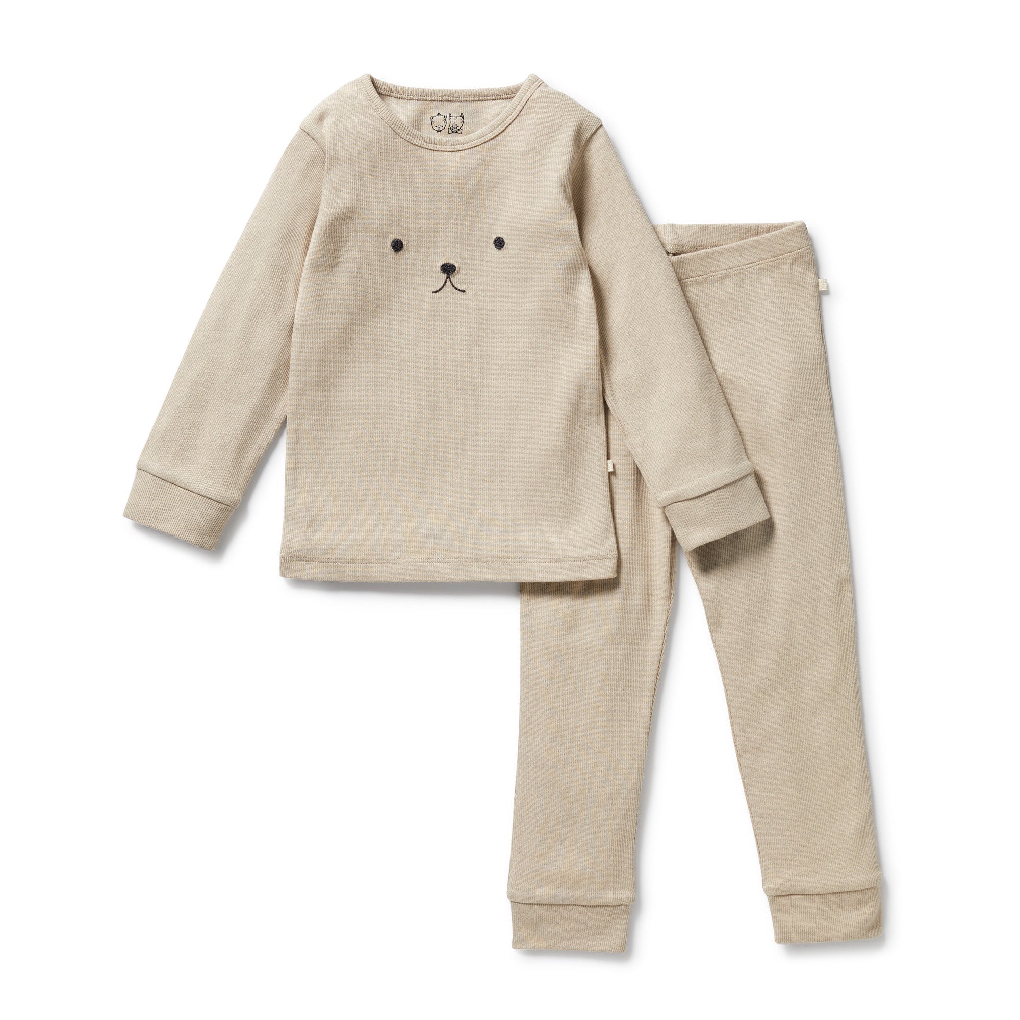 Wilson & Frenchy - Biscuit Organic Rib Long Sleeved Pyjamas