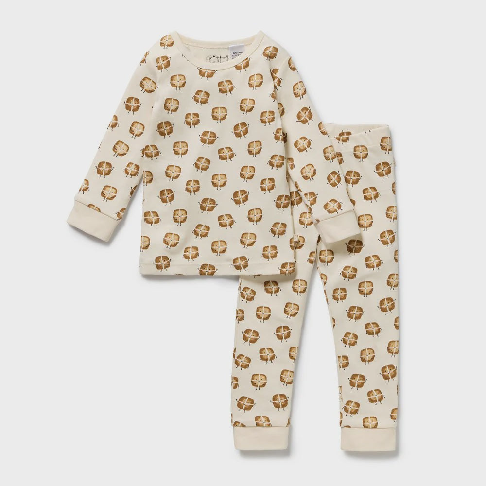 Wilson & Frenchy - Organic Long Sleeve Pyjamas - Hot Cross Buns