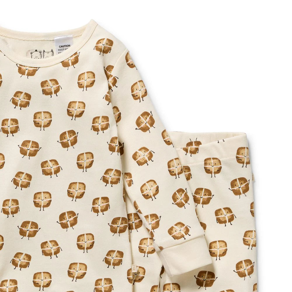 Wilson & Frenchy - Organic Long Sleeve Pyjamas - Hot Cross Buns