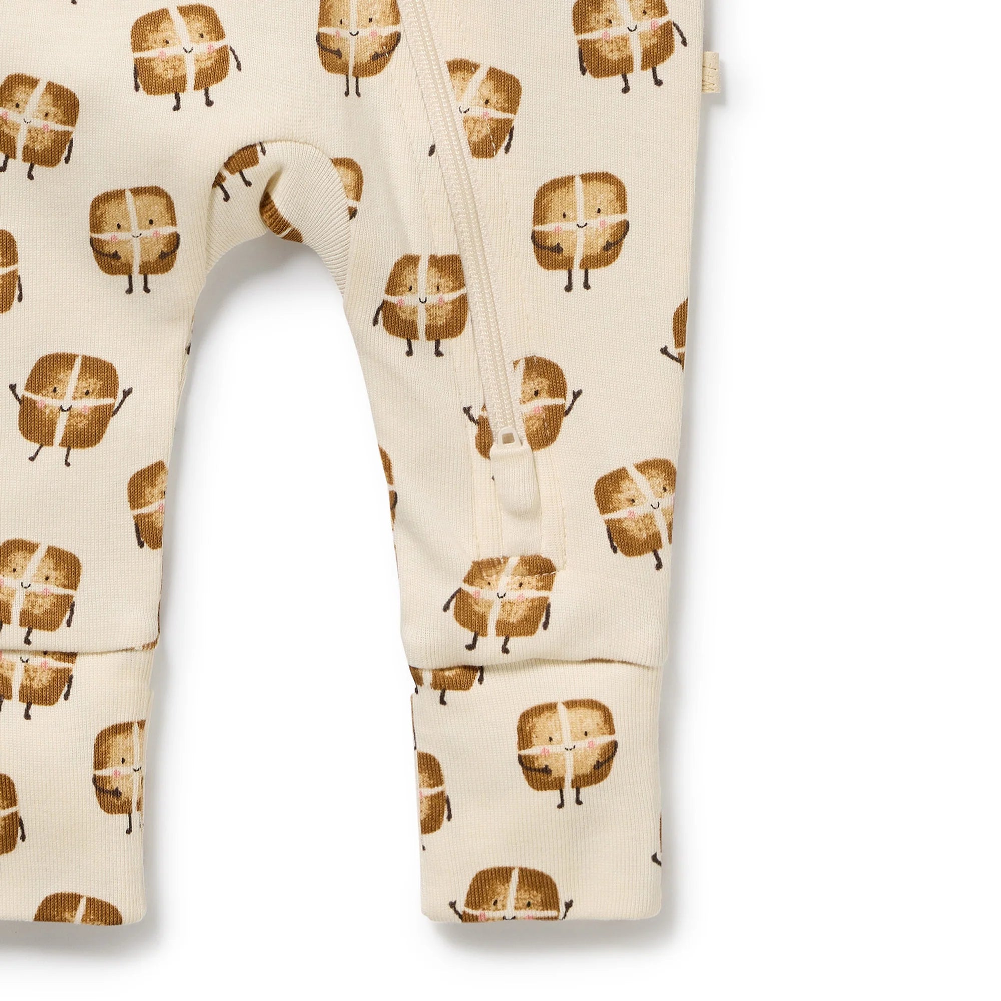 Wilson & Frenchy - Organic Zipsuit With Feet - Hot Cross Buns