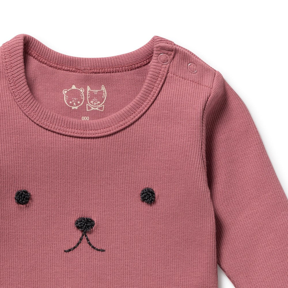 Wilson & Frenchy - Plum Organic Rib Long Sleeved Bodysuit