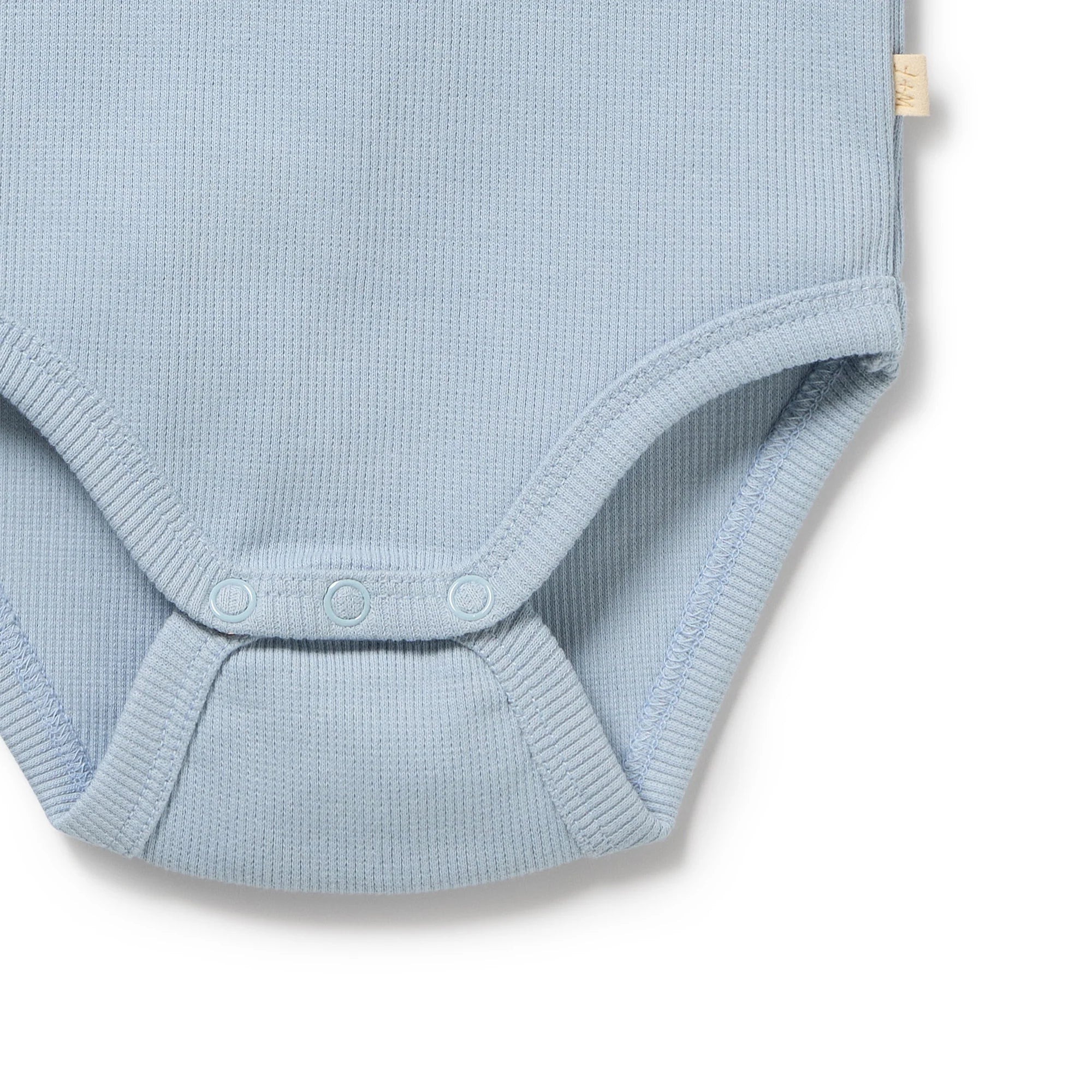 Wilson & Frenchy - Storm Blue Organic Rib Long Sleeved Bodysuit