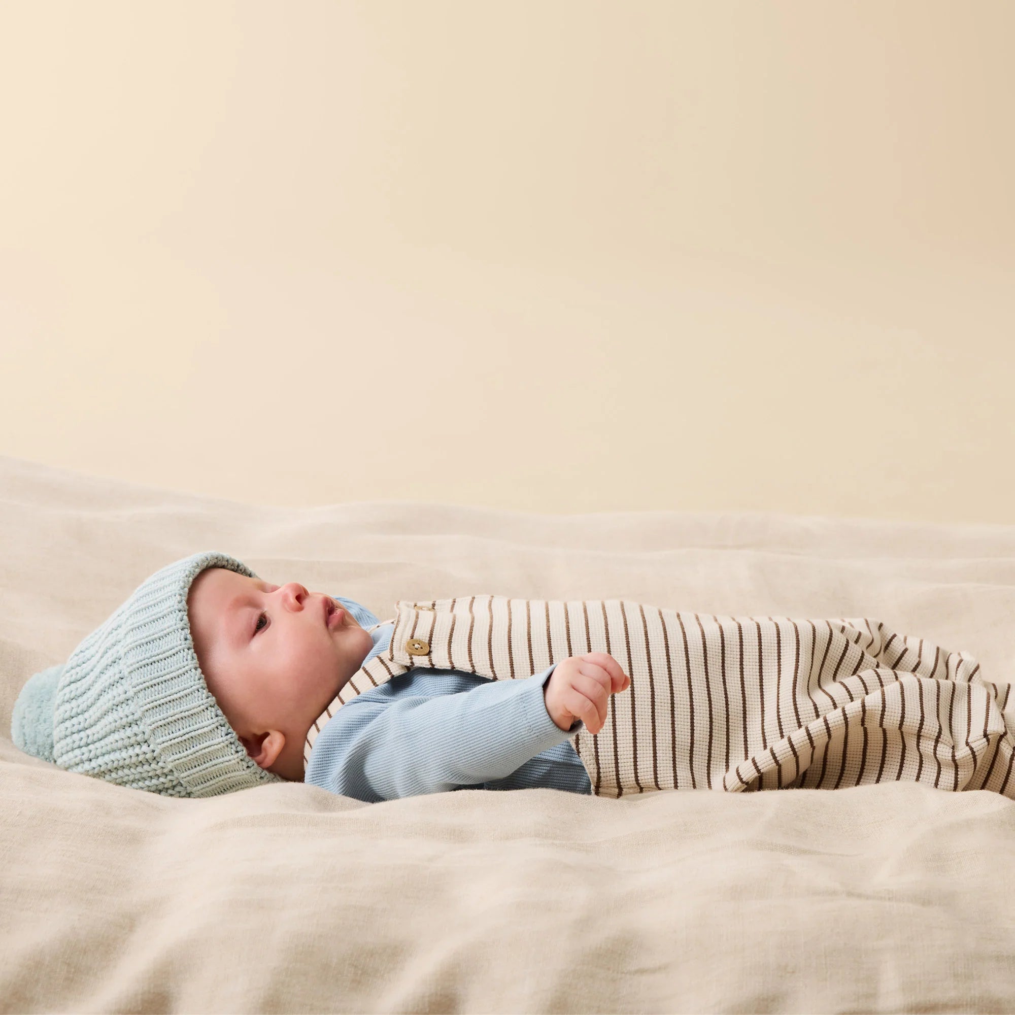 Wilson & Frenchy - Storm Blue Organic Rib Long Sleeved Bodysuit