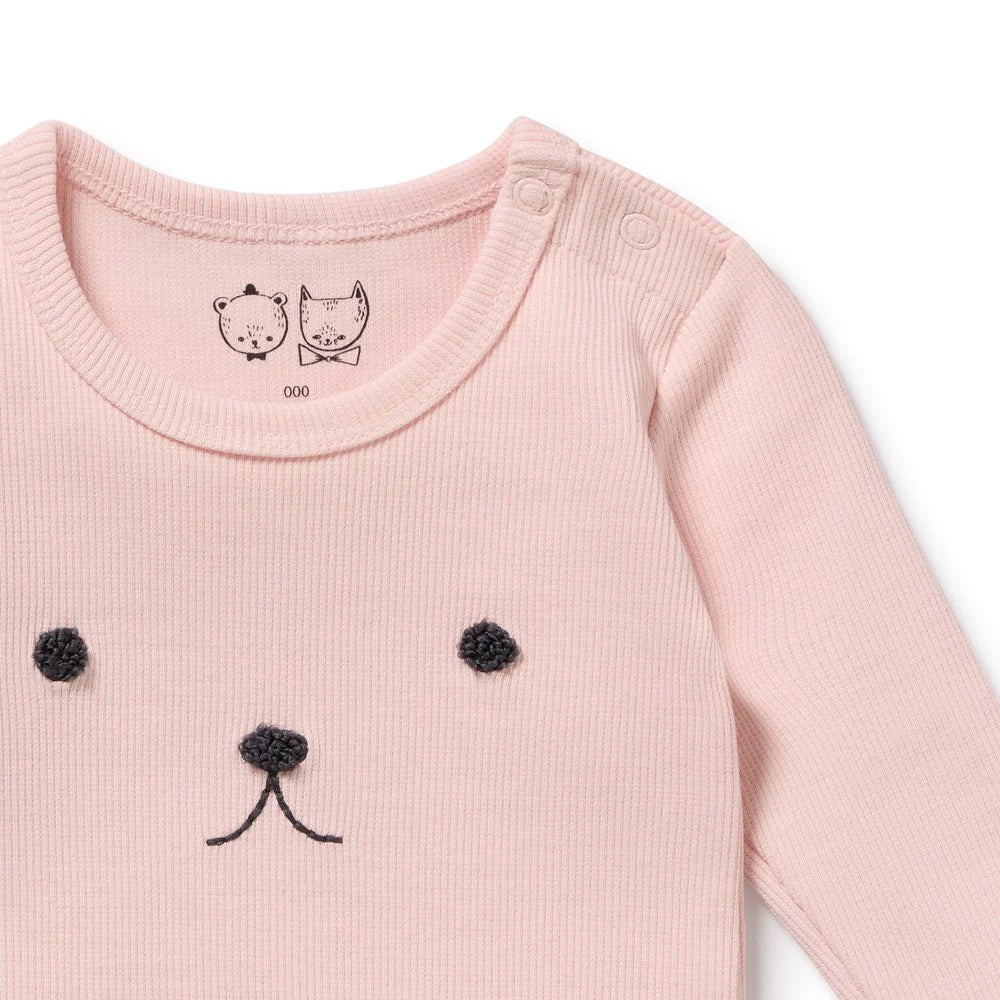 Wilson & Frenchy - Strawberry Cream Organic Rib Long Sleeved Bodysuit