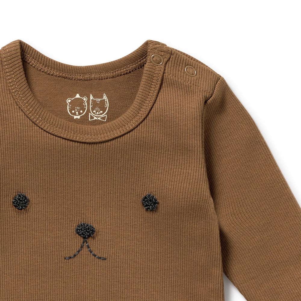 Wilson & Frenchy - Nutmeg Organic Rib Long Sleeved Bodysuit