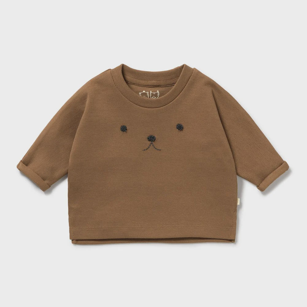 Wilson & Frenchy - Nutmeg Organic Rib Long Sleeve Top