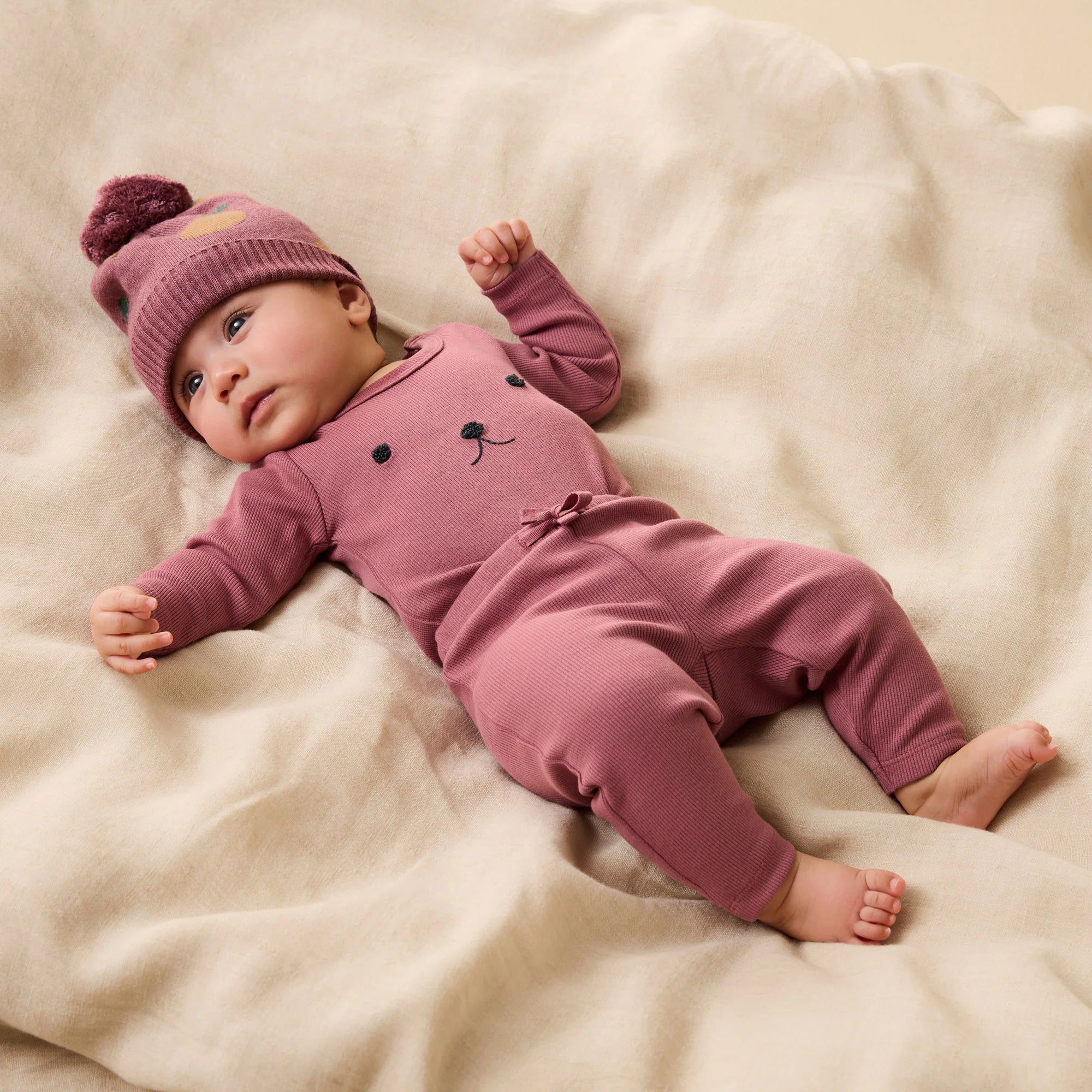 Wilson & Frenchy - Plum Organic Rib Long Sleeved Bodysuit